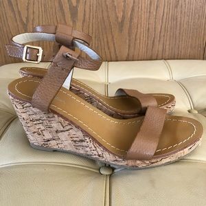 Boden leather wedges